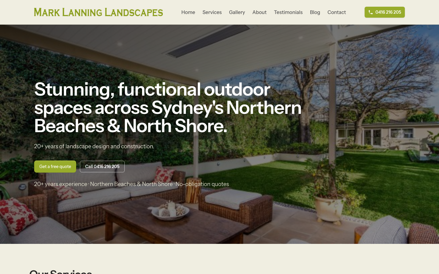 Lanning Landscapes — client website by Venture Drake