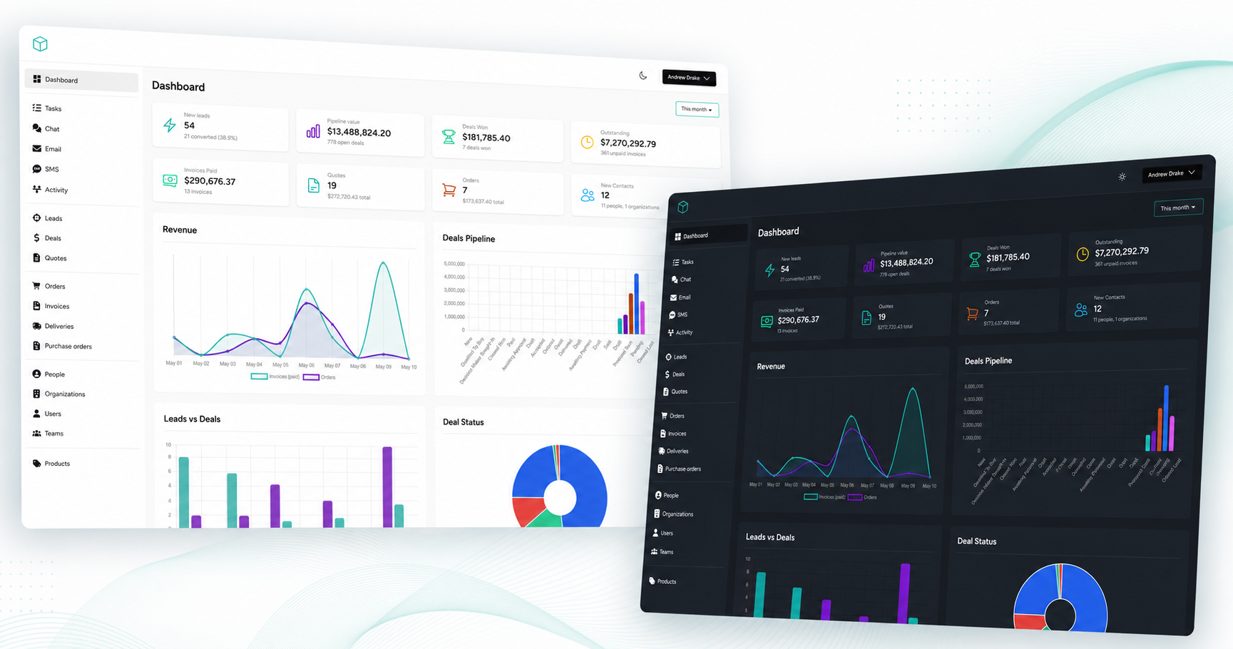 Laravel CRM dashboard